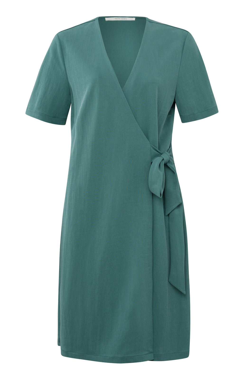 Wrap dress met V-hals en taille detail