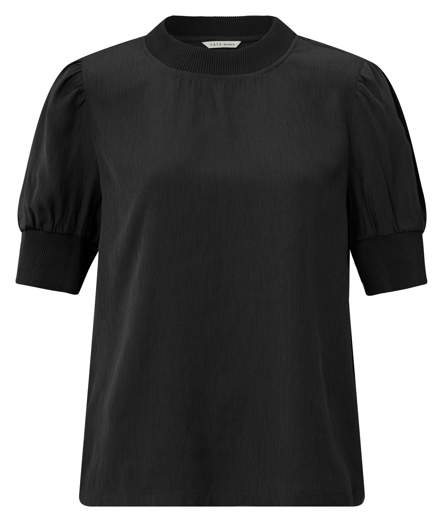 Korte top met pofmouw