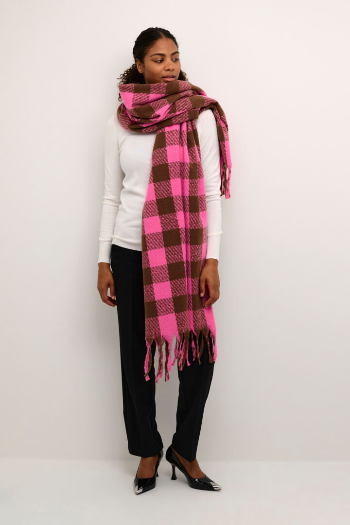 Kella sjaal - pink/soft silt chec