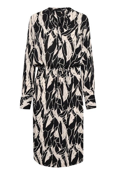 Zaya printed dress - black & white