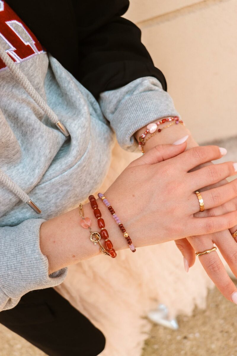 Label Kiki - hold on pink heart bracelet