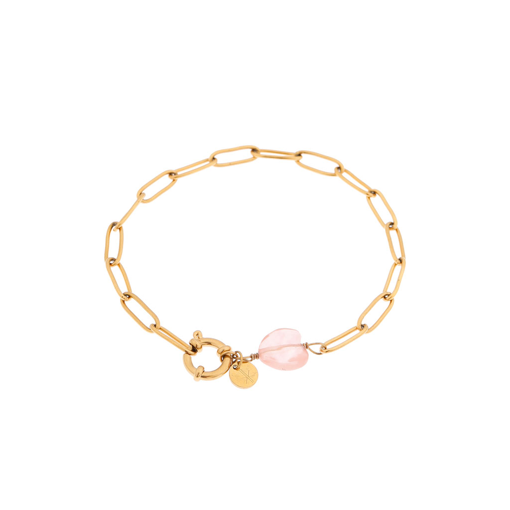 Label Kiki - hold on pink heart bracelet