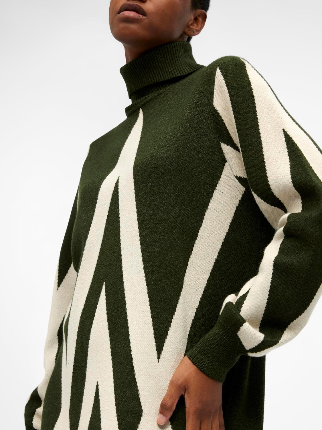 Ray l/s knit rolkraag jurk