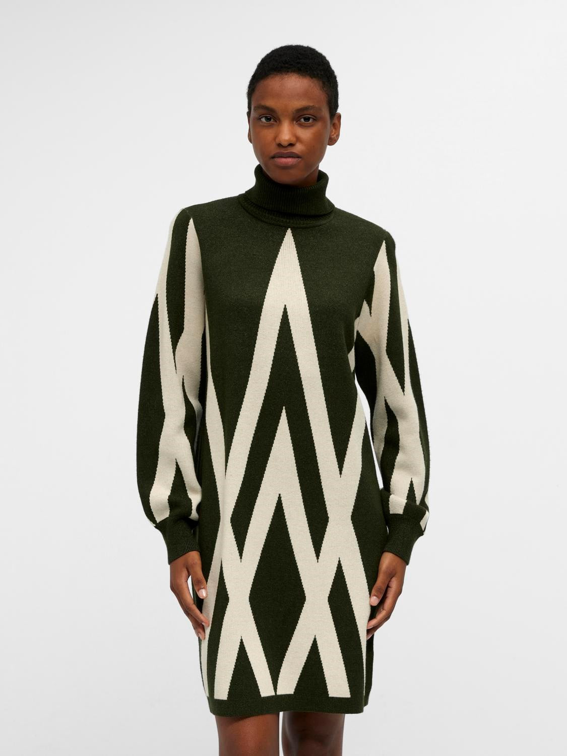 Ray l/s knit rolkraag jurk