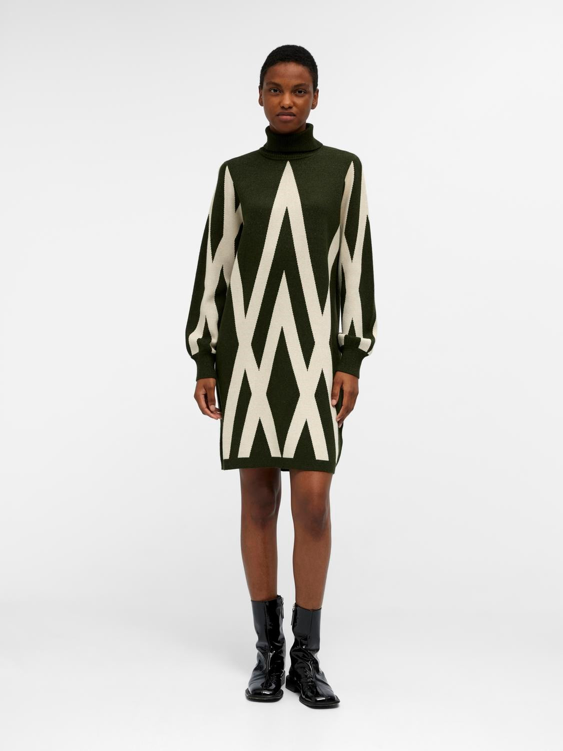 Ray l/s knit rolkraag jurk