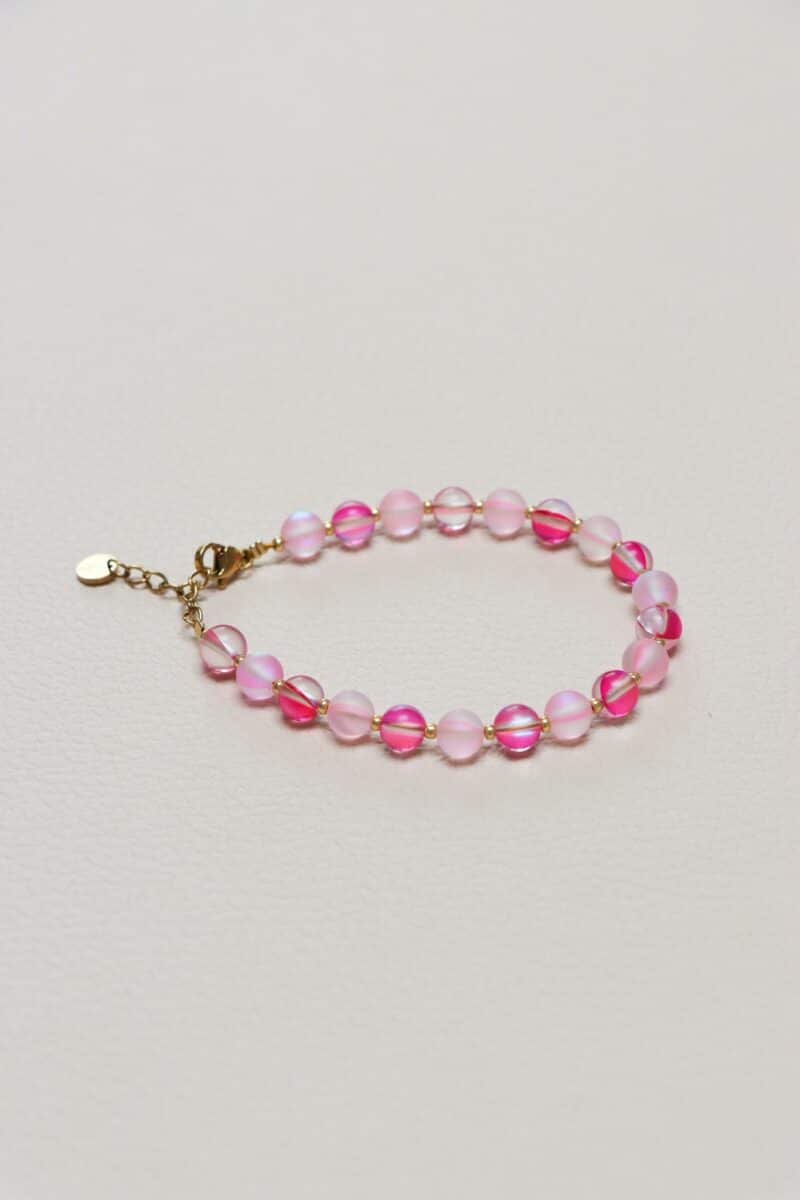 Label Kiki - pink glow bracelet gold