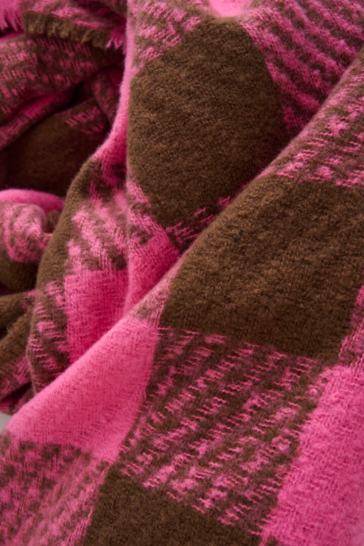 Kella sjaal - pink/soft silt chec