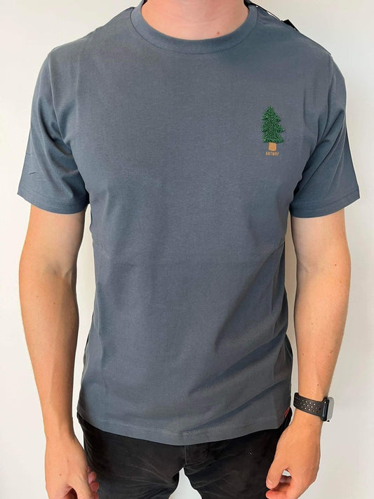 T-shirt met kerstboom detail - Blauw
