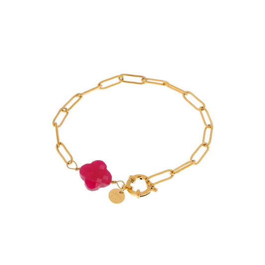 Label Kiki - hold on clover bracelet gold