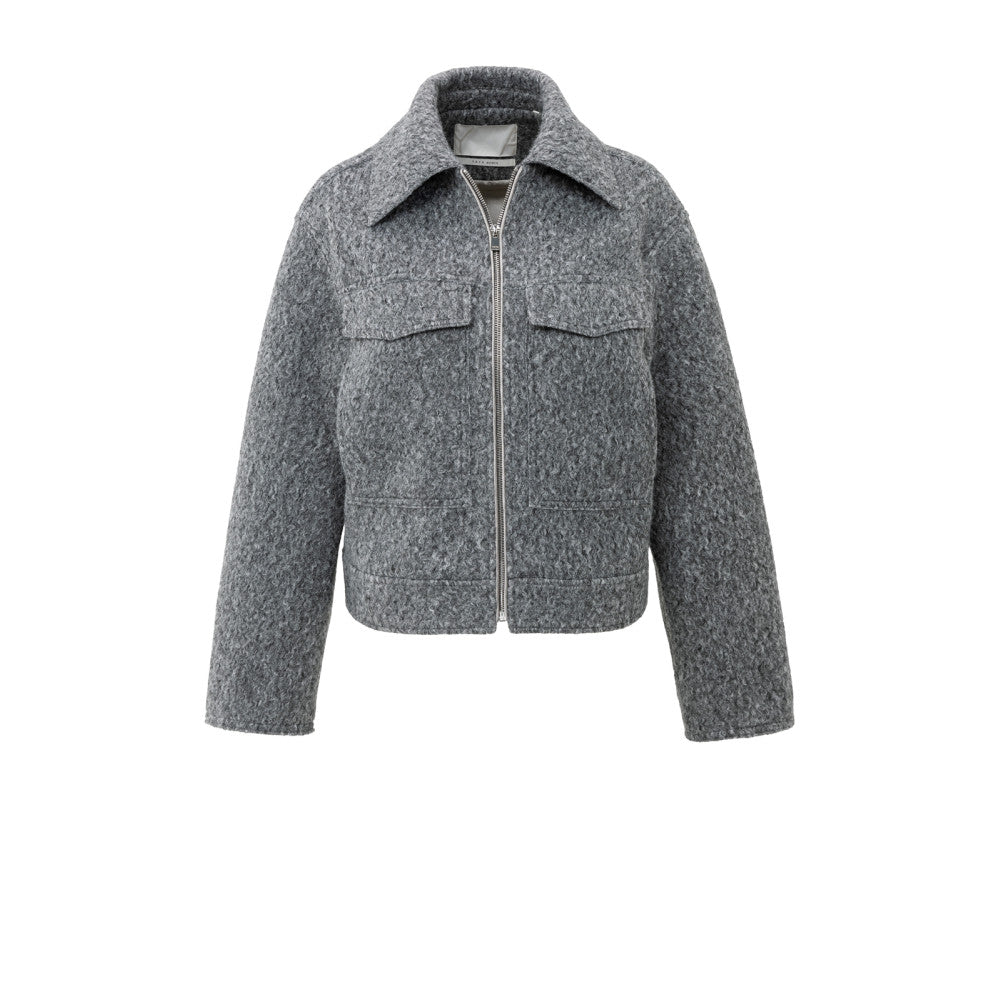 Korte jas in bouclé met rits