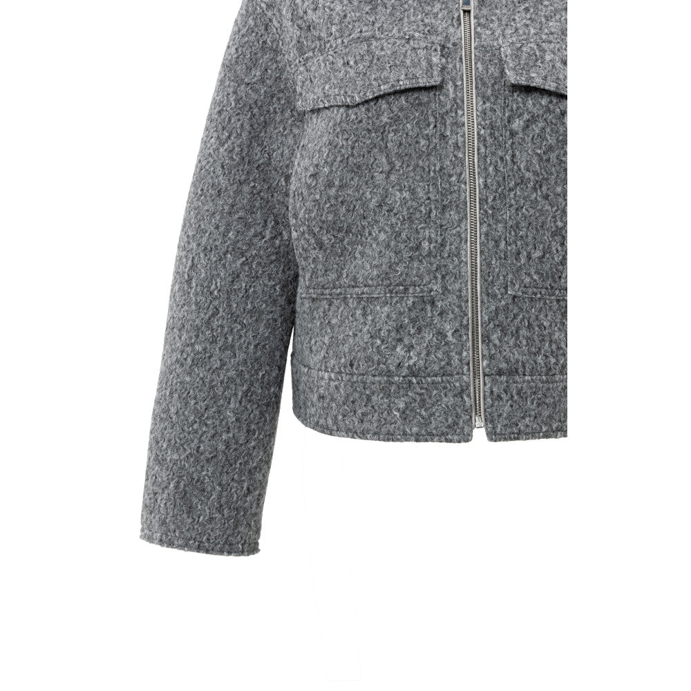 Korte jas in bouclé met rits