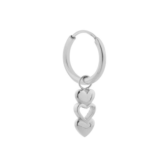 Label Kiki - open heart hoop silver