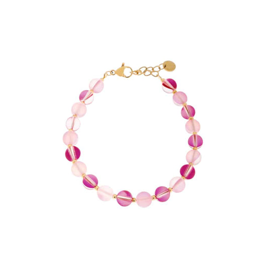 Label Kiki - pink glow bracelet gold