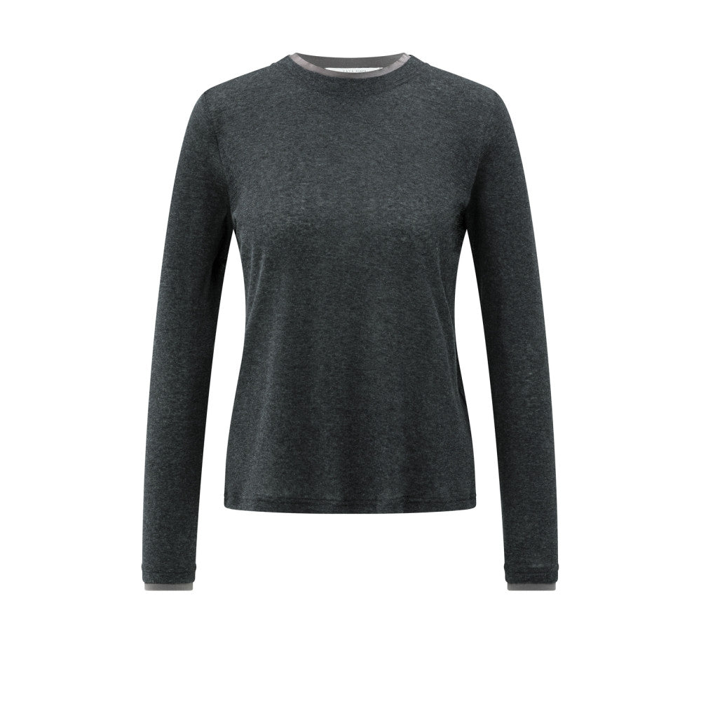 Top met ronde hals en lange mouw