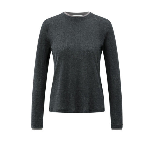 Top met ronde hals en lange mouw