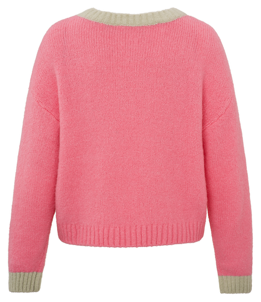 Sweater wit dropped shouders  - morning glory pink